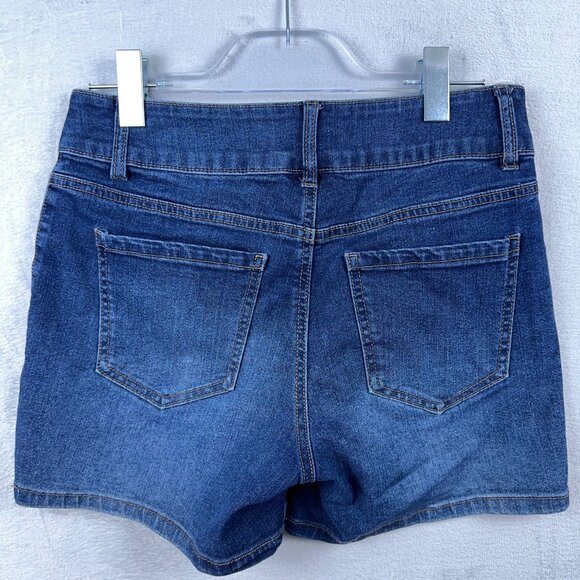 D.Jeans Womens Cargo Shorts Mid Shorts Denim Stretch Pockets Blue Size 6 - Picture 6 of 9